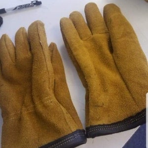 Bison Split Leather Heavy Duty Work Gloves - unlined - made in USA