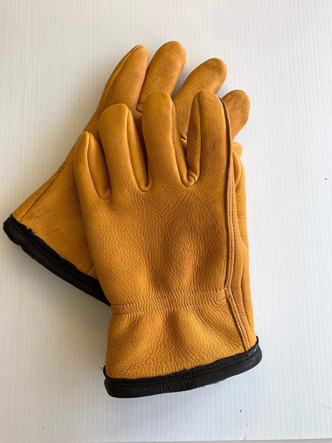 Heavy Duty Deerskin Leather Work Gloves Unlined Made in the USA 