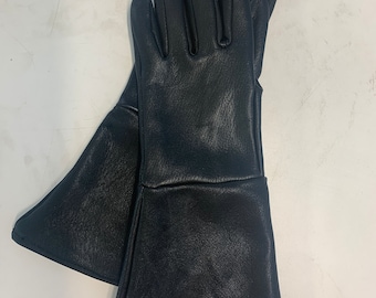 Basic Black Goatskin Gauntlet Glove - made in USA
