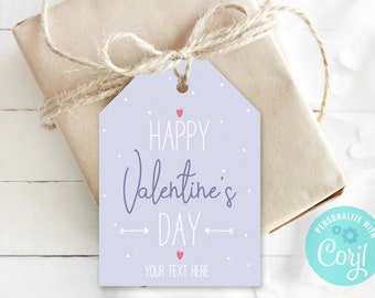Etiquetas de regalo de San Valentín editables: Plantilla imprimible de Corjl (Descarga digital)
