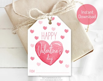 Valentines gift tags, printable Valentine tags, Printable Gift Tags, Happy Valentines Day Tags, Instant download