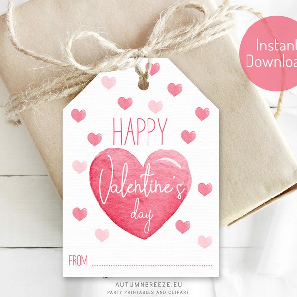 Valentines gift tags, printable Valentine tags, Printable Gift Tags, Happy Valentines Day Tags, Instant download