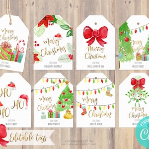 Etiquetas de Navidad imprimibles editables, Etiquetas de regalo navideño, Navidad imprimible, Etiquetas de Navidad imprimibles, Etiquetas de regalo imprimibles