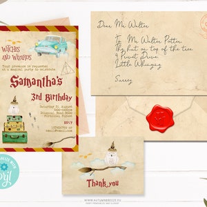 Wizard Birthday Invitation Bundle: Magic School Theme (Digital Template)