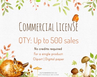 Commercial License for 10 single products  |  up to 500 sales (each set)