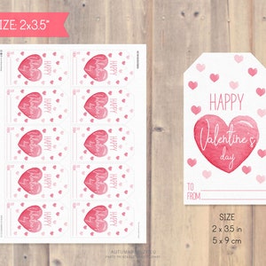Valentines gift tags, printable Valentine tags, Printable Gift Tags, Happy Valentines Day Tags, Instant download image 4