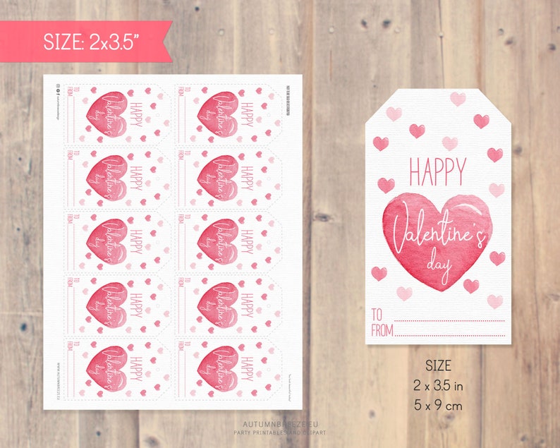 Valentines gift tags, printable Valentine tags, Printable Gift Tags, Happy Valentines Day Tags, Instant download image 4