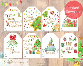 Christmas tags printable, Holiday Gift Tags christmas labels, Christmas printable, Printable Christmas Tags, Printable Gift Tags,