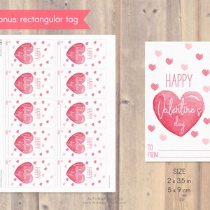 Valentines gift tags, printable Valentine tags, Printable Gift Tags, Happy Valentines Day Tags, Instant download image 5