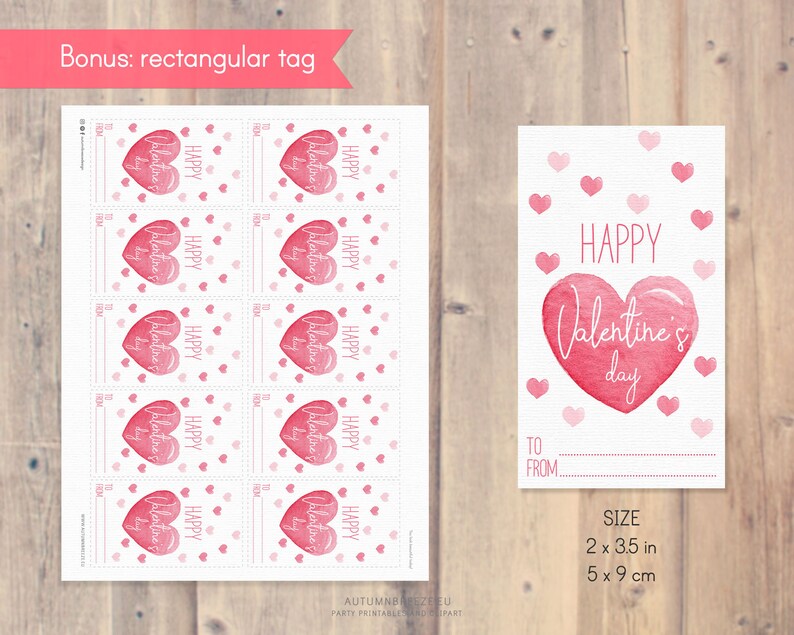 Etichette regalo San Valentino, Etichette San Valentino stampabili, Etichette regalo stampabili, Tag di San Valentino felice, Download istantaneo immagine 5