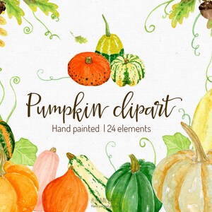 watercolor pumpkin clipart, fall clipart, pumpkin clipart, thanksgiving clipart, autumn graphics, autumn leaves, watercolor clipart