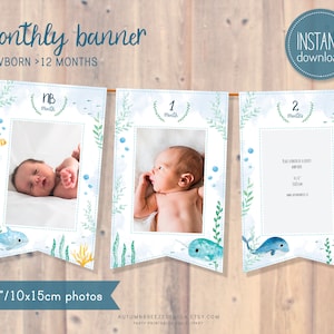 Under the Sea First Birthday Photo Banner (Printable)