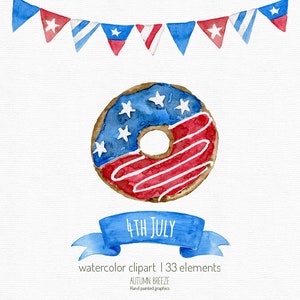 4th july clipart, independence day clipart ,watercolor, fourth of july, American celebration, flag, balloon, party, Patriotic, USA clipart image 2