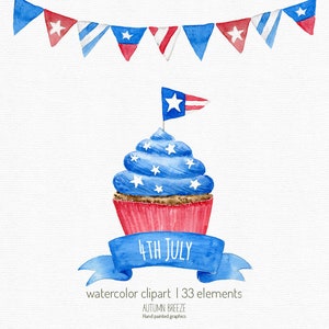 4th july clipart, independence day clipart ,watercolor, fourth of july, American celebration, flag, balloon, party, Patriotic, USA clipart image 3