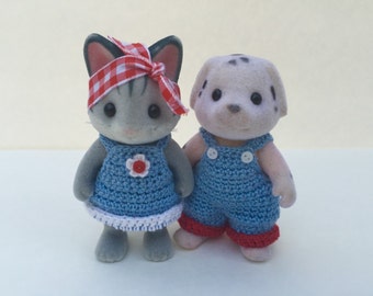 PDF Crochet Pattern for Daddy and Momma Dungarees.