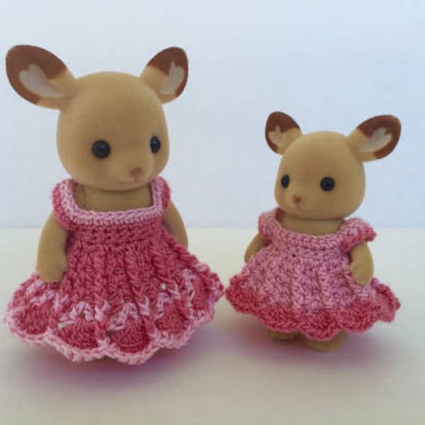 PDF Pattern for Party Dress for Momma and Sister Calico Critter