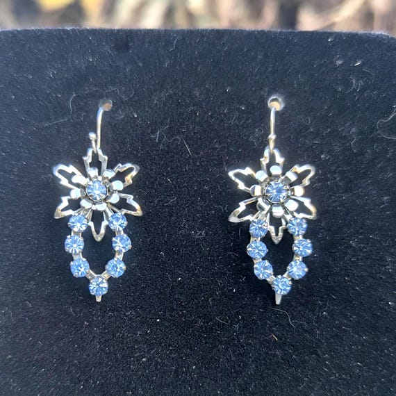 Handmade Repurposed 1950s Rhinestone Earrings - image 3