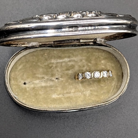 Victorian Silver Snuff Ring Presentation Trinket … - image 2