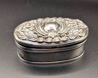 Victorian Silver Snuff Ring Presentation Trinket Box