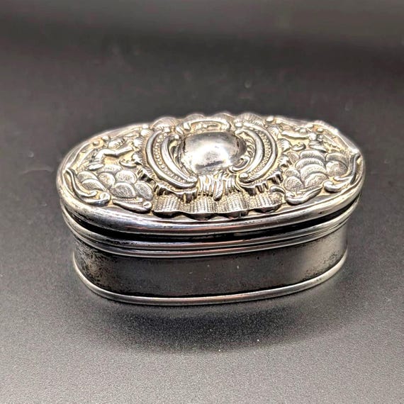 Victorian Silver Snuff Ring Presentation Trinket … - image 1