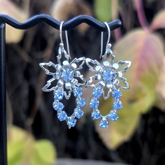 Handmade Repurposed 1950s Rhinestone Earrings - image 1