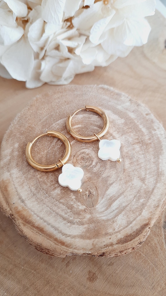 White clover earrings discount