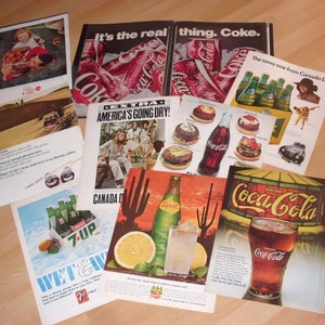 Book of 24 pages of Vintage Soda advertisements Ads from 1960s 1970s Coca Cola Pepsi image 2