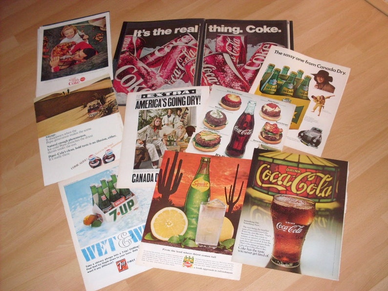 Book of 24 pages of Vintage Soda advertisements Ads from 1960s 1970s Coca Cola Pepsi image 2