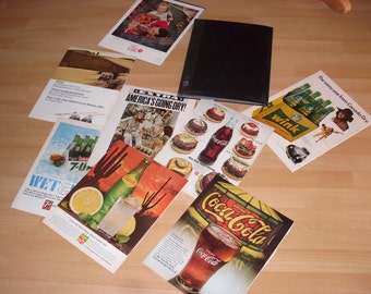 Book of 24 pages of Vintage Soda advertisements Ads from 1960s 1970s Coca Cola Pepsi