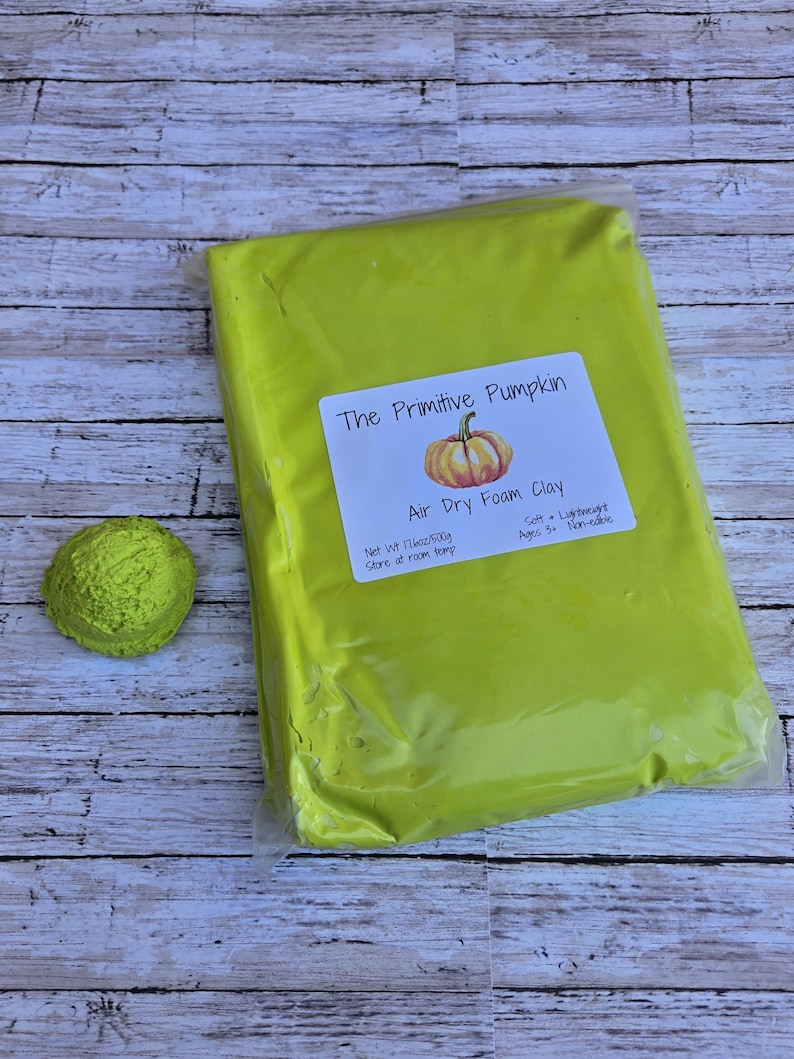 Wasabi Green Color Air Dry Foam Clay, Fake Bake Supplies, 500g, Clay