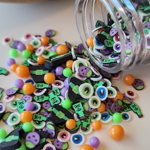 Halloween Fake Sprinkles | Polymer Clay Sprinkles | Fake Bake Supplies | Nail | Slime | Shakers | Resin | Faux Sprinkles | Spooky