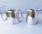 Two STERLING SILVER cups with silver markings baby cup creamer matching set of antique silver cups with markings double handled