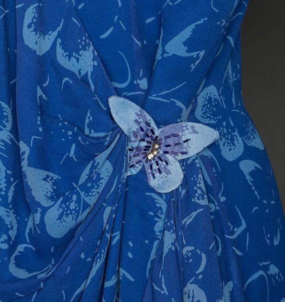 Vintage HANAE MORI signature BUTTERFLY dress in b… - image 2