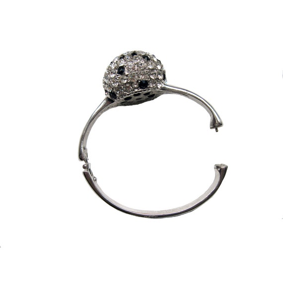 Signed KJL Rhinestone Ball Ring and Bracelet Set - image 4