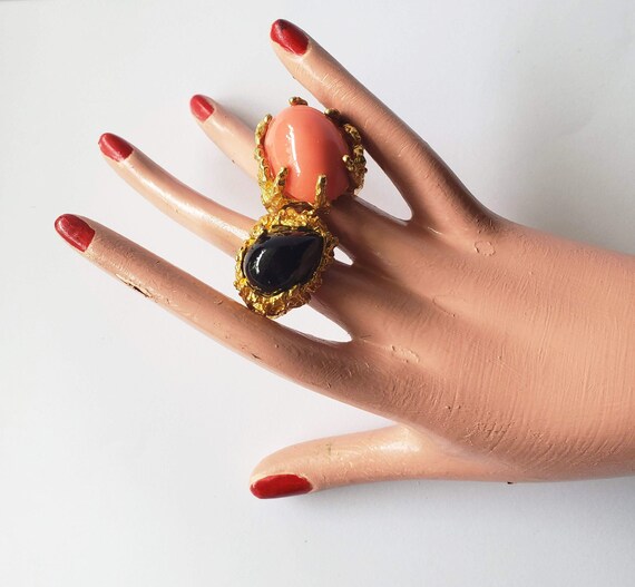 PANETTA style black and coral colored vintage COCK