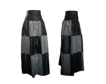 Vintage Givenchy Couture Skirt: Black Velvet & Silk Taffeta Checkerboard Ball Gown