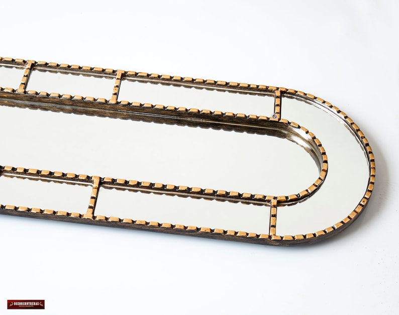 Large Narrow Hanging Mirror Home Wall Decor Gold Frame Etsy