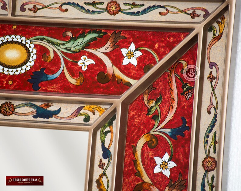Peruvian Red Decorative Mirror Arts Crafts Large Mirror for Etsy