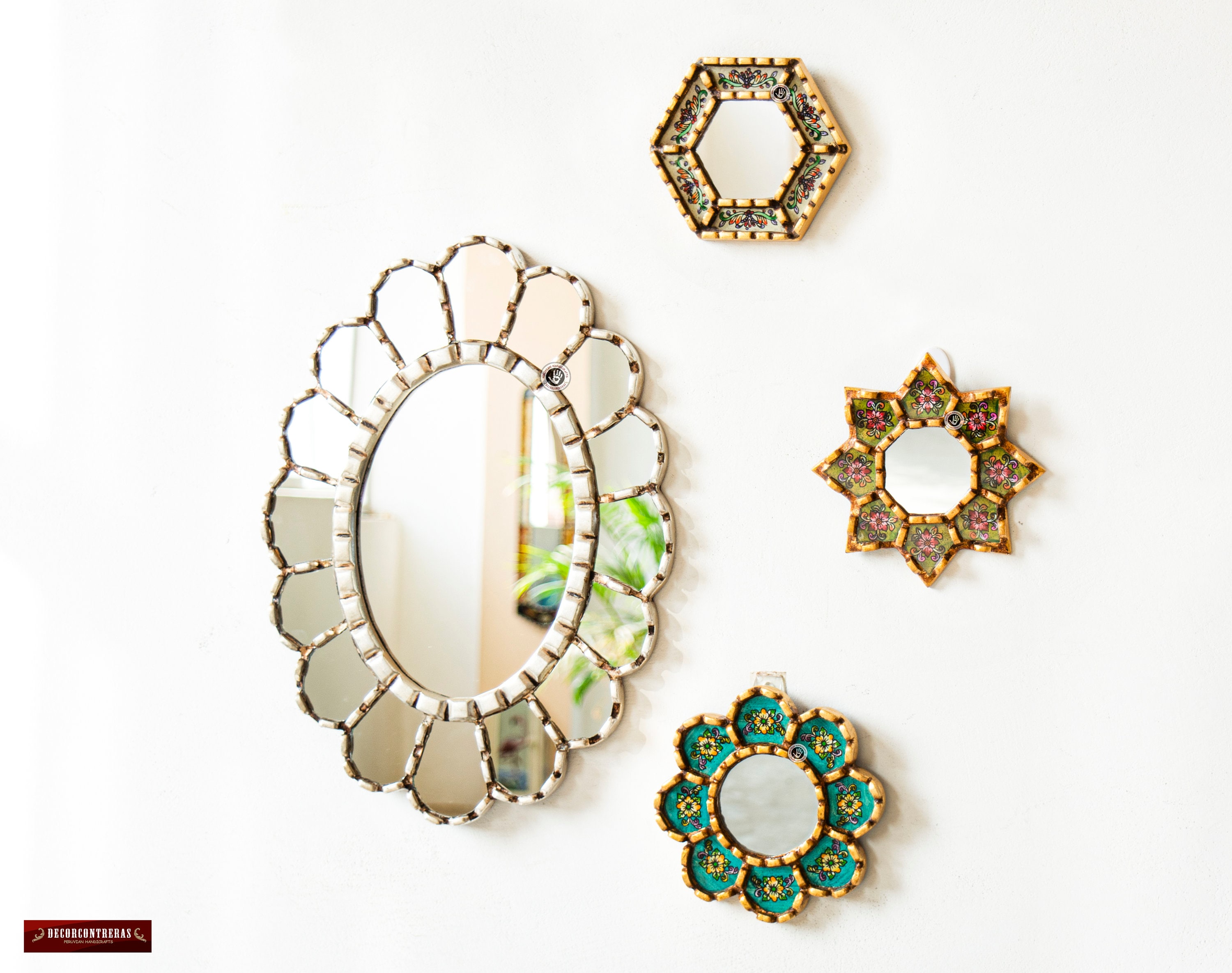 Collection Accent Wall Round Mirror Set 4 Decorative Wall Etsy