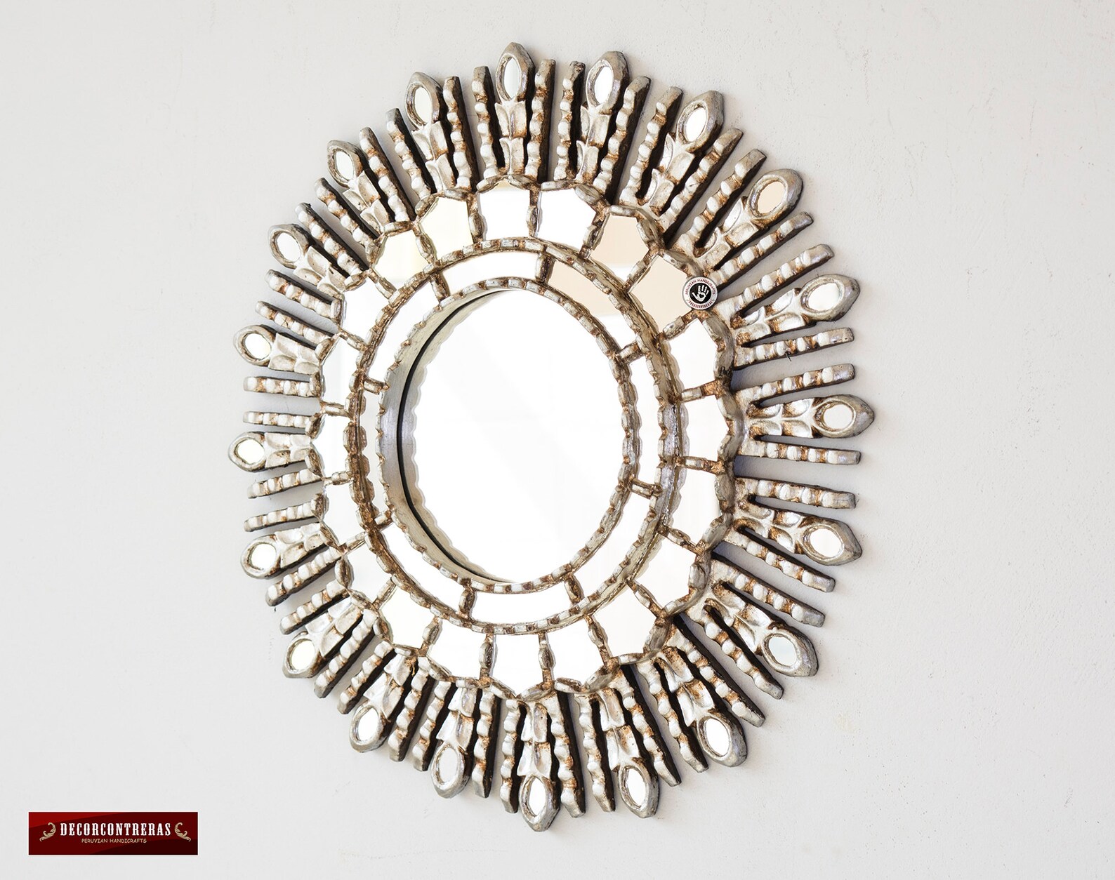 Silver Decorative Mirrors 17.7 Accent Sunburst Mirror Etsy