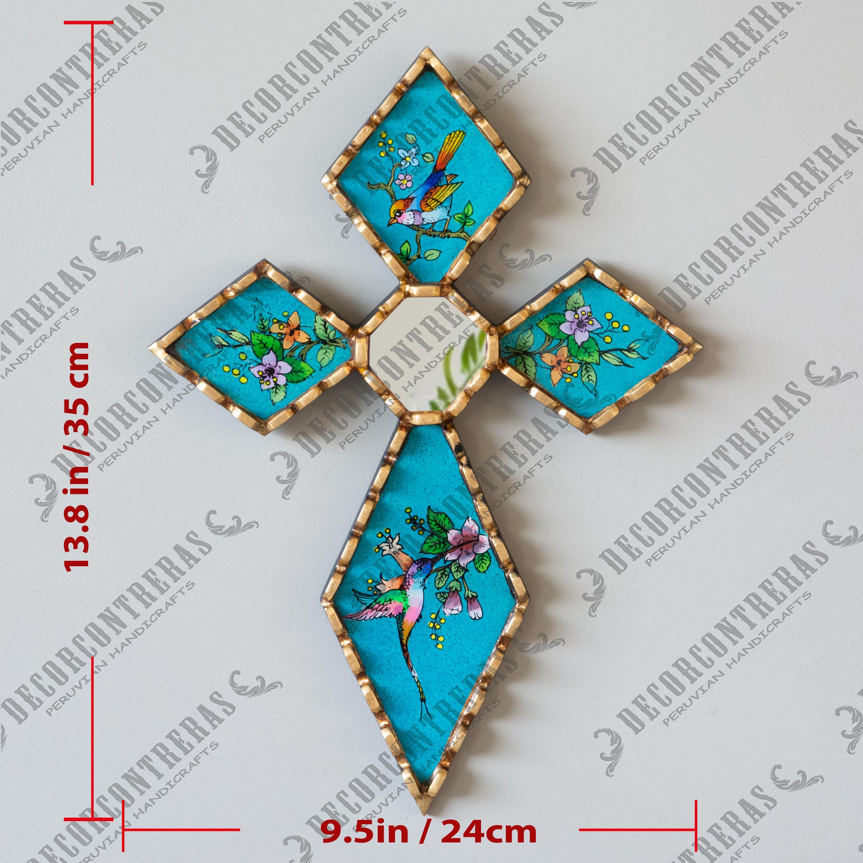 Handmade Turquoise Cross Wall Decor From Peru– Christian Home