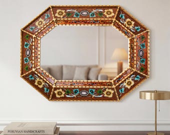 Large Gold Octagonal Convex Mirror 29