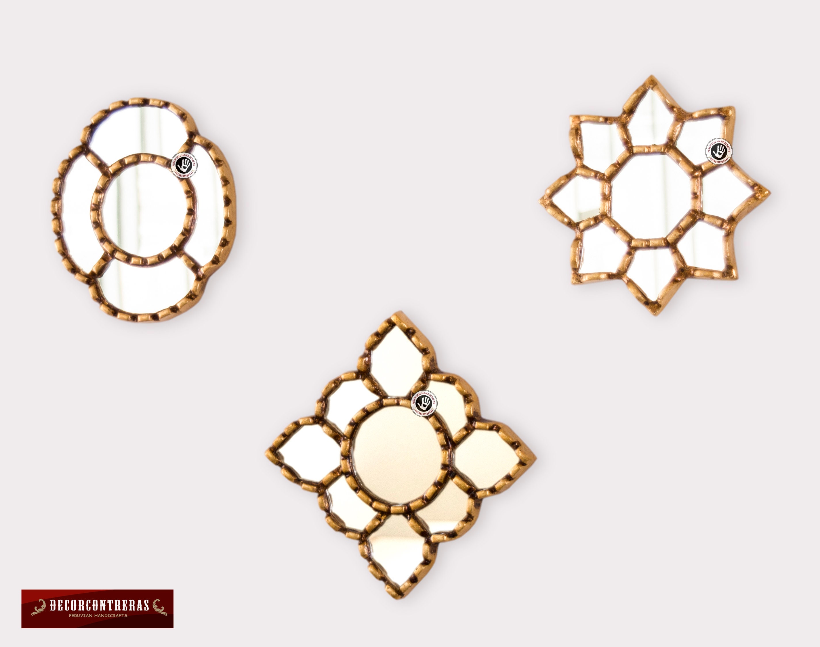 Small Gold Accent Wall Mirror set of 3 Decorative Vintage Etsy