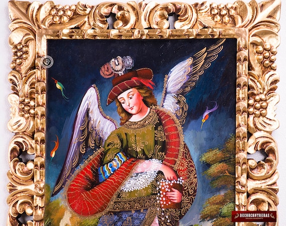 Painting on Wood 'archangel Uriel' - Sacred Art - Catholic Art