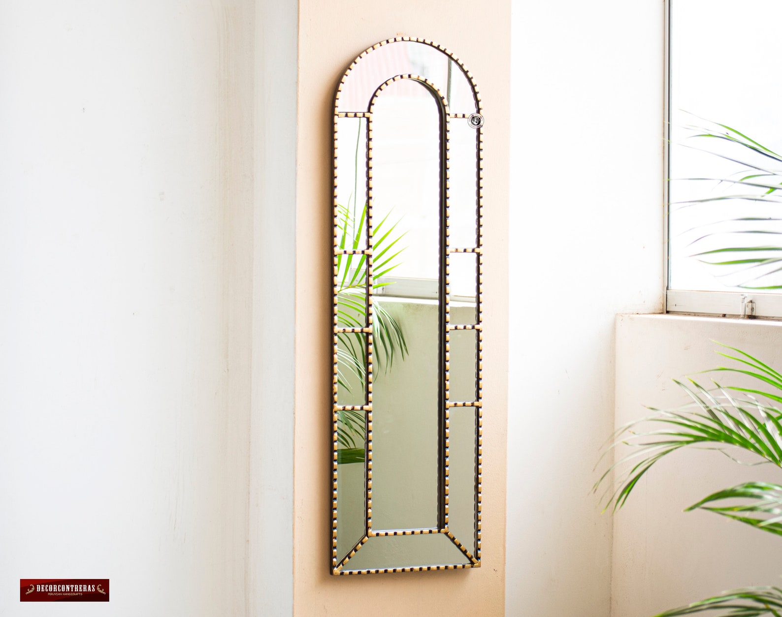 Large Narrow Hanging Mirror Home Wall Decor Gold Frame Etsy