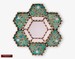 Handmade Hexagonal Wall Mirror 11.8' from Peru, Painting on glass mirror for wall decor, Turquoise Decorative Accent Mirror with gold leaf 