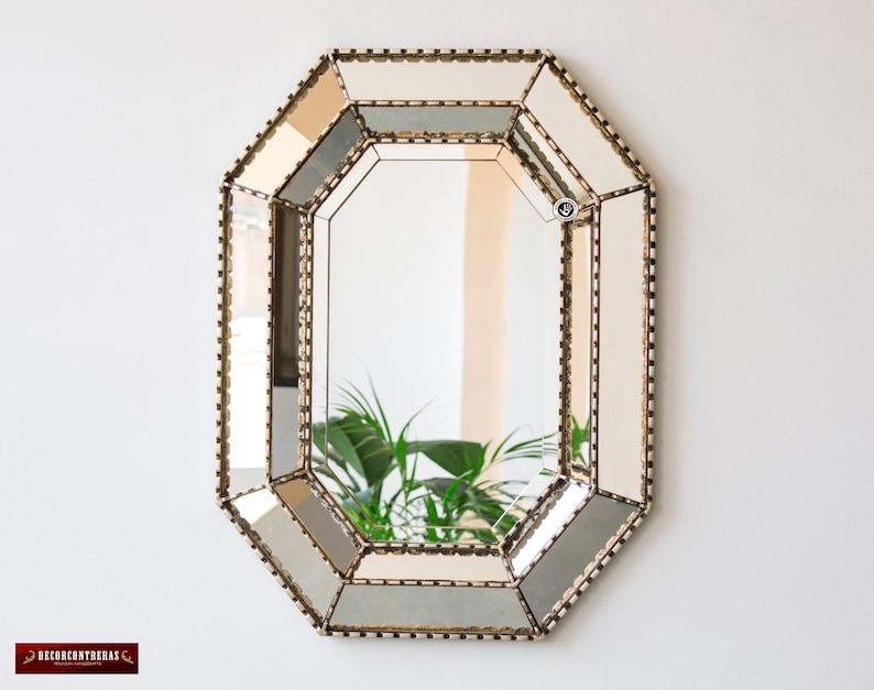 Silver Large Accent Mirror Wall Decor Peru Luxury Image 0