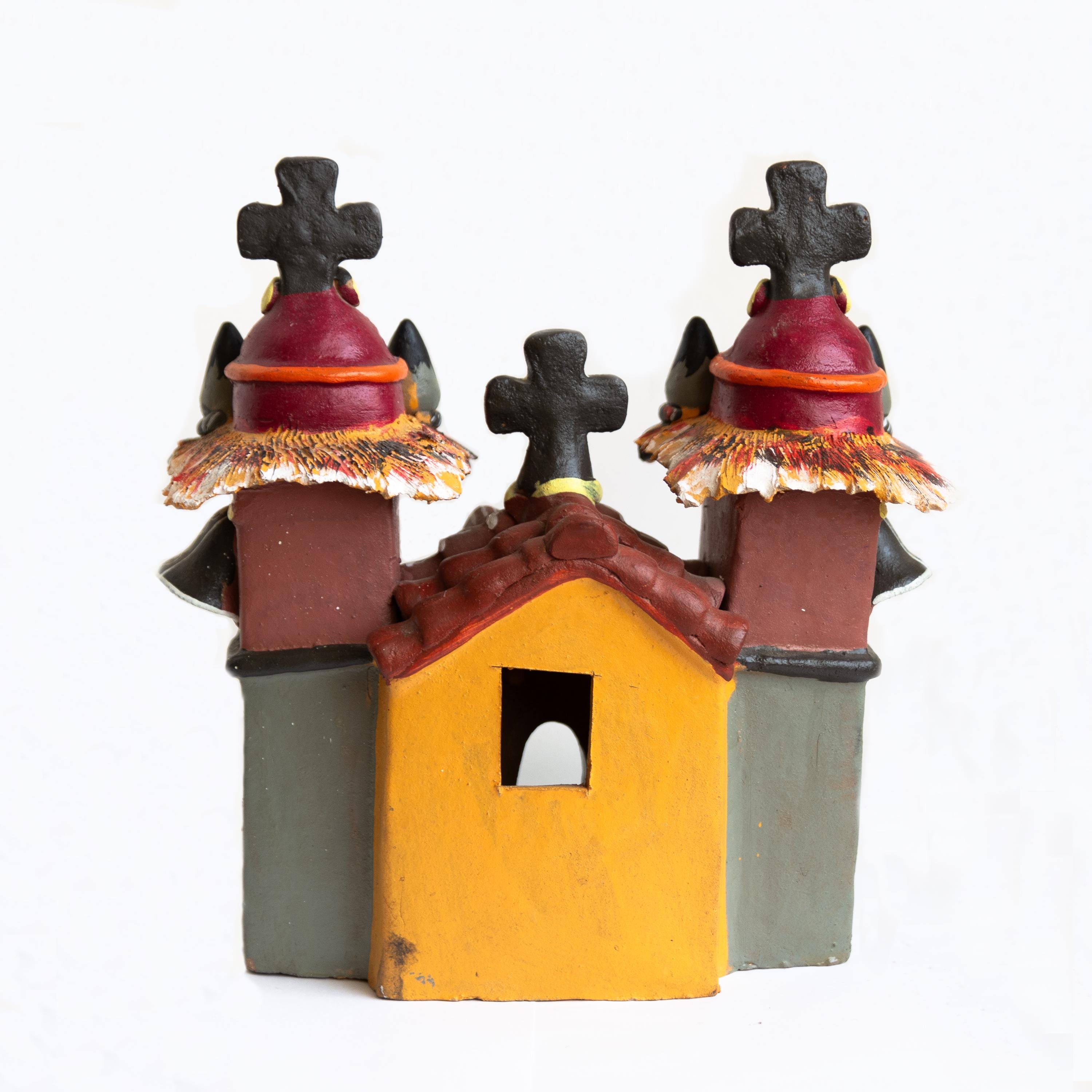 Handmade Ceramic Church Candle Holder | Peruvian Folk Art Handmade Ceramic Church Candle Holder | Peruvian Folk Art