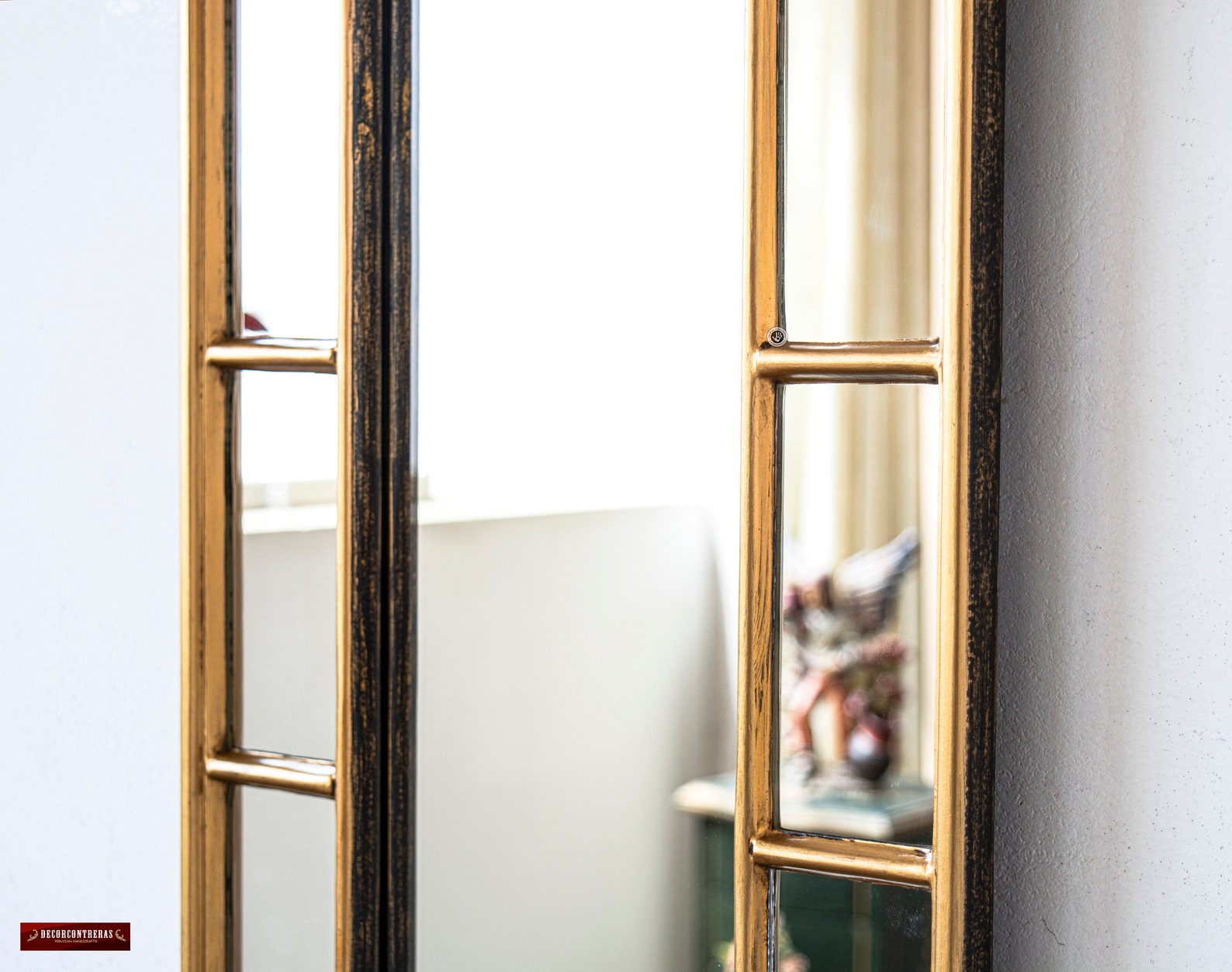 Large Modern Narrow Hanging Mirror Home Wall Decor Gold Etsy