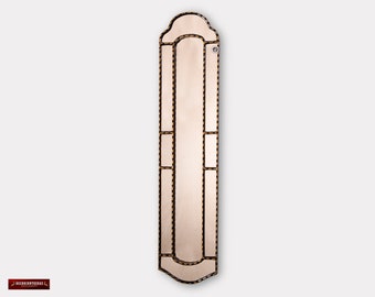Narrow rectangular wall mirror 35.8", Decorative Long Mirror "The Golden", Antique Style Gold Narrow  Wall Mirrors, Peruvian Decor